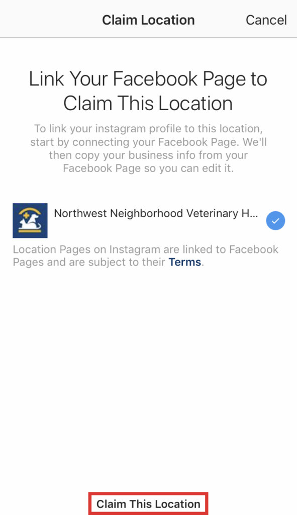 How to Claim Your Instagram Local Business Page Step 4